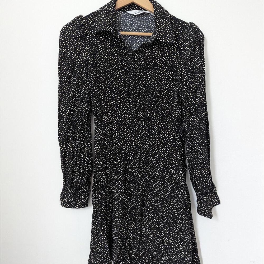 & Other Stories dark brown printed mini shirtdress